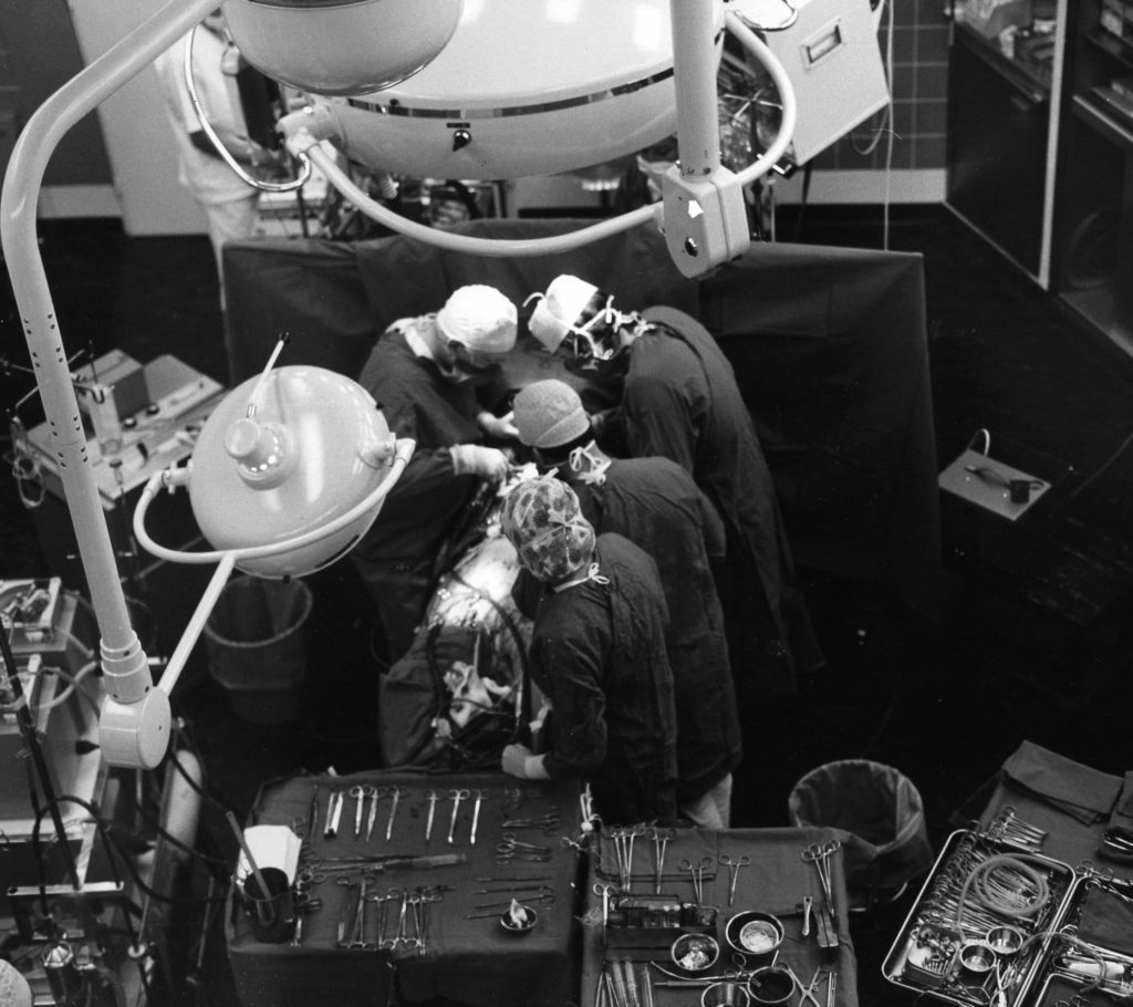 Surgeon in a Swiss cantonal hospital operating on Tdh children for free, 1967